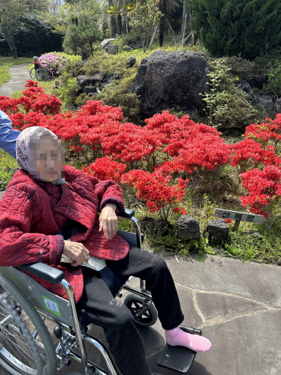 어르신들과 산책하는 모습